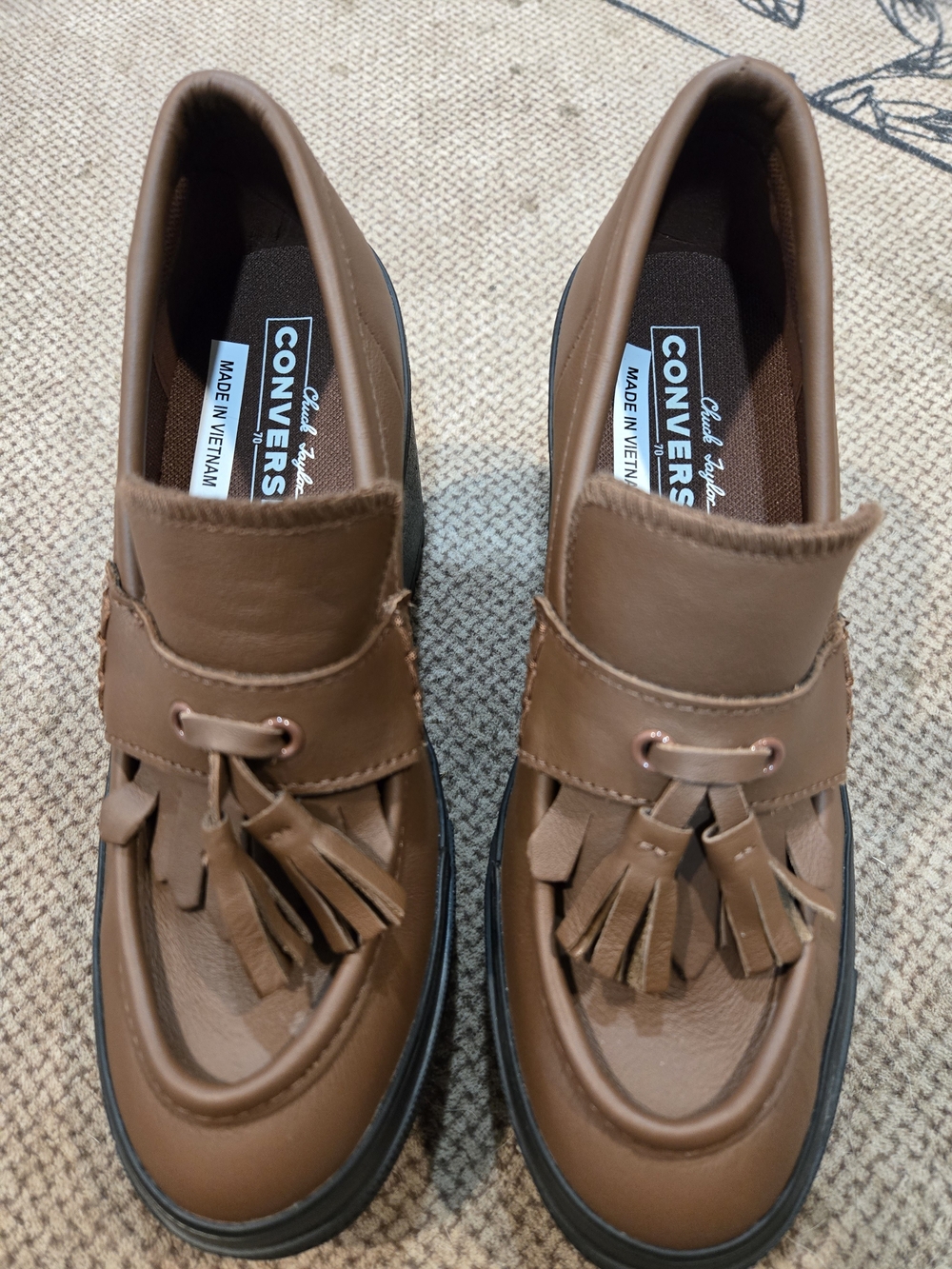 Chuck Taylor Converse Platform Block Heel Loafers SZ 7.5, These Run Small** - Picture 3 of 7